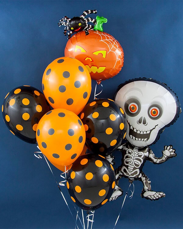 114736_Шар_(12_30_см)_Точки_Оранжевый_(061)_Черный_(080)_пастель_5_ст_50_шт_2