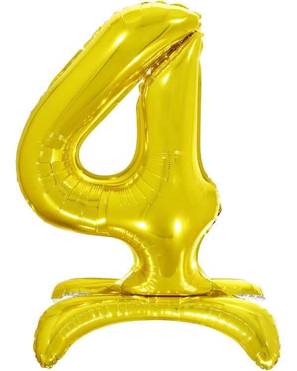 132014_Шар_(32_81_см)_Цифра_4_на_подставке_Золото_1_шт_в_упак