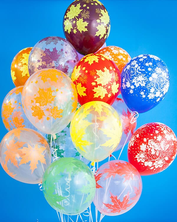 150956-25_Шар_(12_30_см)_Разноцветные_листья_Прозрачный_(390)_кристалл_5_ст_25_шт_3