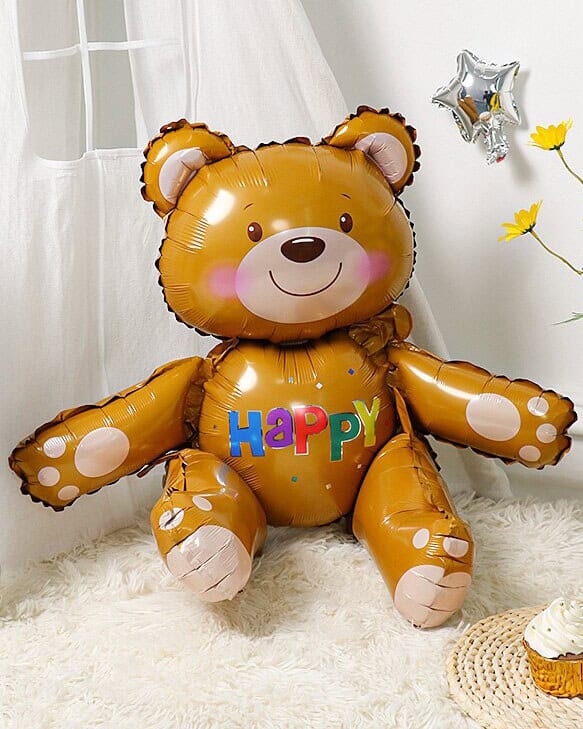 15198_Шар_3D_(30_76_см)_Фигура_Сидячий_мишка_Коричневый_1_шт_в_упак_3