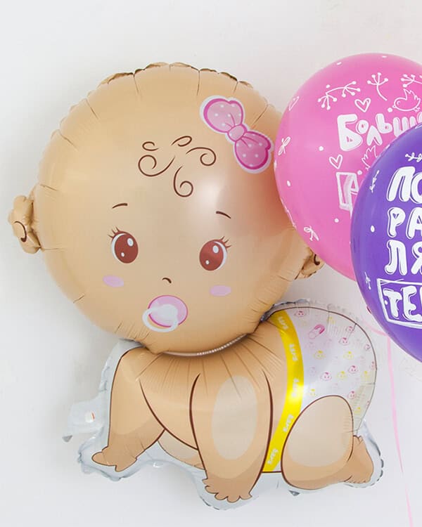 190690_Шар_(30_76_см)_Фигура_Малышка_девочка_1_шт_1