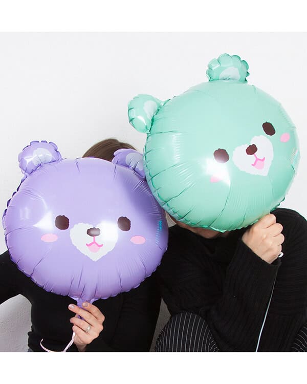 19954_Шар_(22_56_см)_Фигура_Голова_Милый_медведь_Сиреневый_1_шт_1