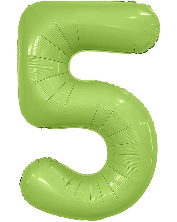 221790_Шар_(40_102_см)_Цифра_5_Slim_Фисташка_Сатин_1_шт_в_упак