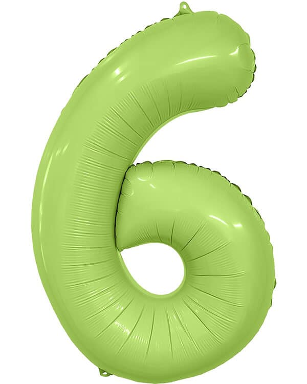 222094_Шар_(40_102_см)_Цифра_6_Slim_Фисташка_Сатин_1_шт_в_упак