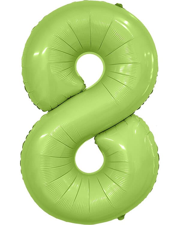 222117_Шар_(40_102_см)_Цифра_8_Slim_Фисташка_Сатин_1_шт_в_упак
