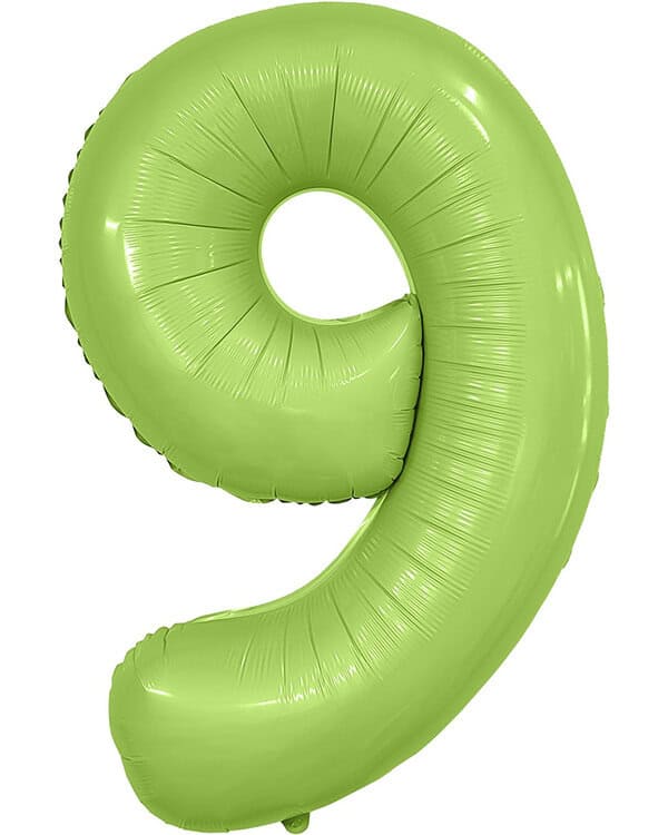 222124_Шар_(40_102_см)_Цифра_9_Slim_Фисташка_Сатин_1_шт_в_упак
