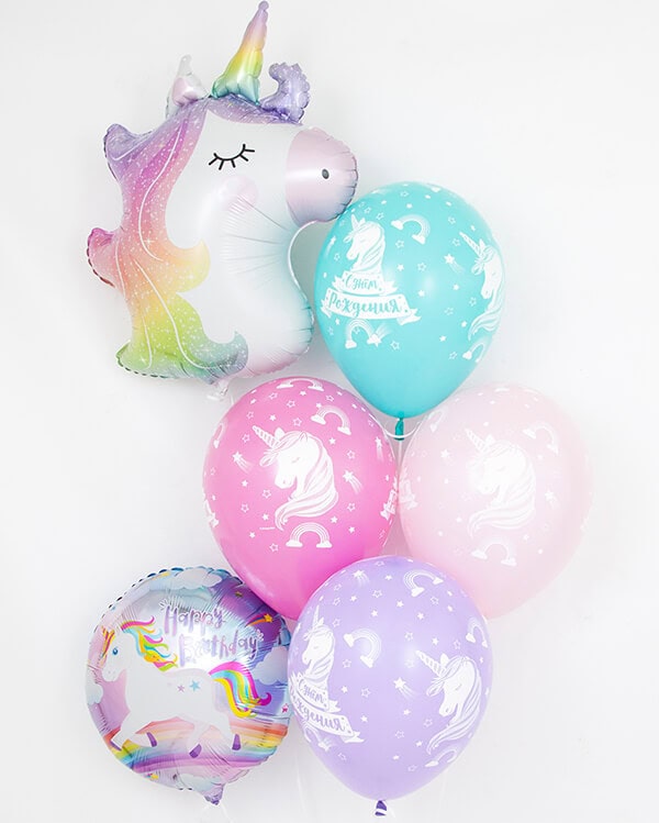 354323_Шар_(12_30_см)_С_Днем_Рождения!_(единорог)_Ассорти_пастель_5_ст_25_шт_2