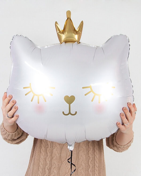 G72096_Шар_(26_66_см)_Фигура_Котенок_Принцесса_Белый_1_шт_2