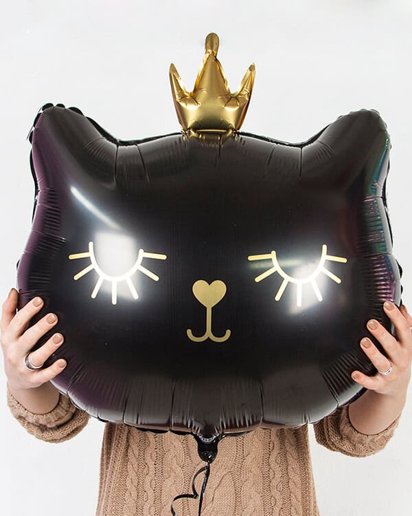 G72097_Шар_(26_66_см)_Фигура_Котенок_Принцесса_Черный_1_шт_2